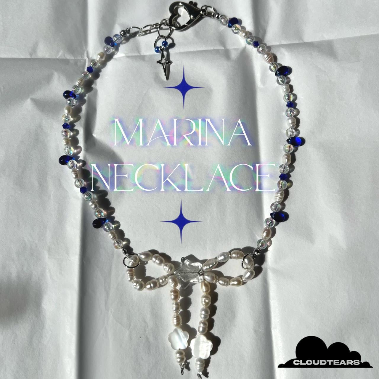 Marina Pearl Blue Necklace