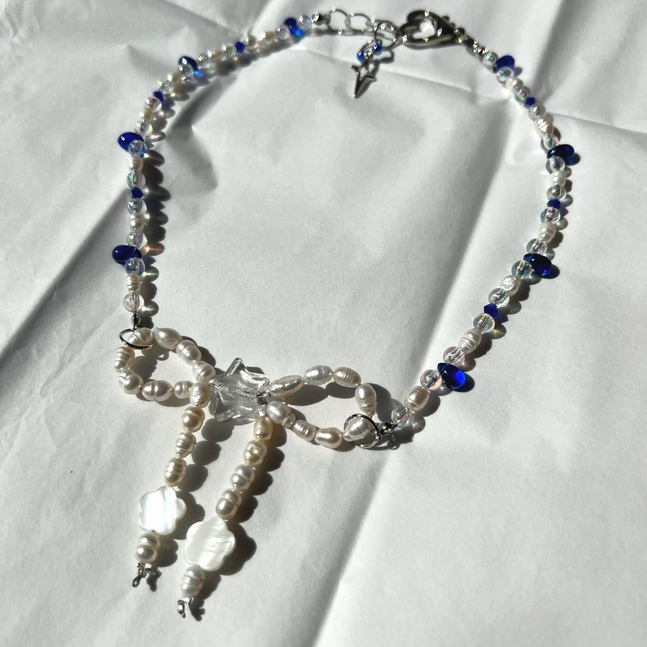 Marina Pearl Blue Necklace